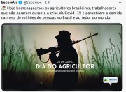 Governo Bolsonaro “comemora” dia do agricultor com foto de jagunço armado