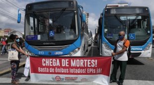 Rodoviários do Recife fazem forte mobilização contra dupla função