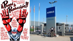 Airbus Espanha: CGT convoca greve por tempo indeterminado frente à recusa da empresa em parar a produção
