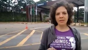 Vídeo: Flavia, dirigente do MRT e professora em Contagem na porta da Samarco