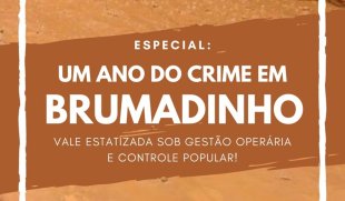 [ESPECIAL] Um ano do crime em Brumadinho: por uma Vale estatizada sob gestão operária e controle popular