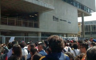 Estudantes realizaram manifestação contra os ataques de Dória nas Etecs de São Paulo