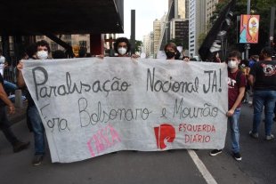 Na Av.Paulista, manifestantes fizeram ato pelo Fora Bolsonaro