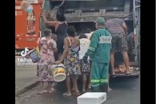 VÍDEO: Moradores de Fortaleza procuram comida em caminhão de lixo em bairro nobre