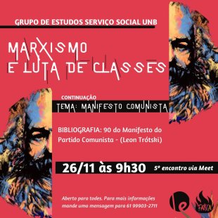 Trótski e a atualidade do Manifesto Comunista será tema de debate no SeSo UnB