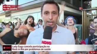 Gritos de "Fora Temer" ao vivo na Globo em matéria sobre Lady Gaga