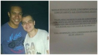 Casal recebe carta de vizinhos com ofensas homofóbicas e racistas