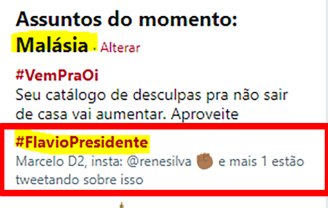 #FlavioPresidente do Flávio Bolsonaro é Trending Topic no Twitter... na Malásia