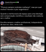 Eduardo Bolsonaro excreta sua misoginia colocando a culpa do desastre no metrô de SP a mulheres