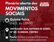 CSP-Conlutas faz plenária aberta para debater o que fazer diante das mobilizações golpistas
