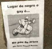 Cartazes reacionários de ódio aos LGBT, mulheres e negros são espalhados por Porto Alegre