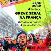 Participe do Twittaço hoje as 15:00 em apoio à greve francesa