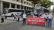 Rodoviários do Recife fazem forte manifestação contra demissões e dupla função