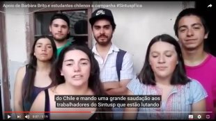 Bárbara Brito, vicepresidenta da Federação Estudantil da Universidade do Chile, se solidariza em defesa do Sintusp