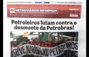 Sind. dos Metroviários de SP publica apoio a petroleiros em luta em jornal de 150 mil exemplares