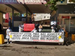 Trabalhadores da saúde no RJ fazem protesto contra Ministro da Saúde