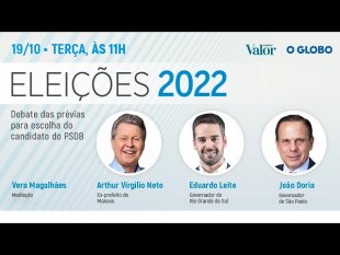 O 1º debate das prévias do PSDB acontece hoje (19) com Dória, Leite e Virgílio 