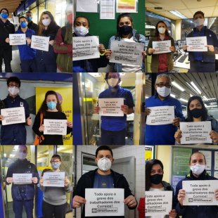 Metroviários se solidarizam aos trabalhadores dos Correios em greve