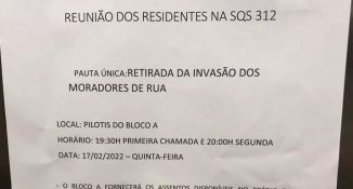 Condomínio de classe média em Brasília convoca “plano de ação” contra moradores de rua