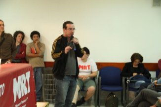 Diego Vitello, da CST-PSOL, faz saudação ao I Congresso do MRT