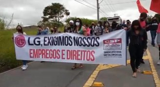 Trabalhadoras das fornecedoras da LG marcham por direitos e empregos