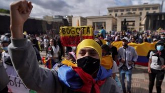 Mobilizações um mês após o início da rebelião na Colômbia