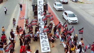 Bolsonaro é recebido com protestos em Pau dos Ferros no Rio Grande do Norte, Fora Bolsonaro, Mourão e militares!