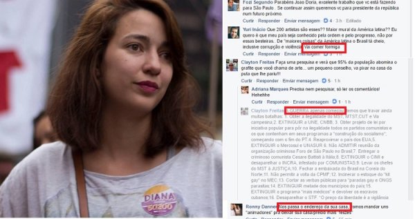 Página de Diana Assunção atacada no Facebook por defensores de Dória