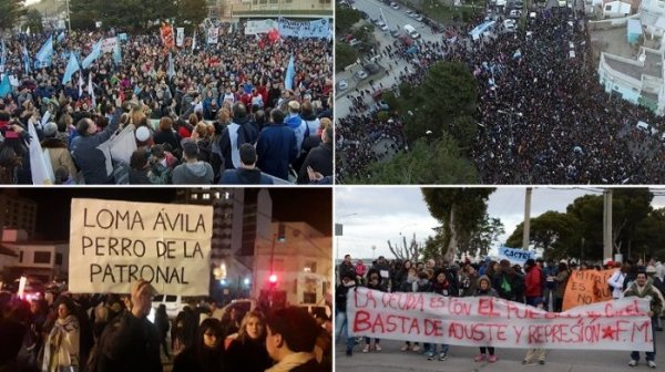 Massiva marcha do povo de Chubut na Argentina contra o governo peronista de Arcioni e seus gangsters