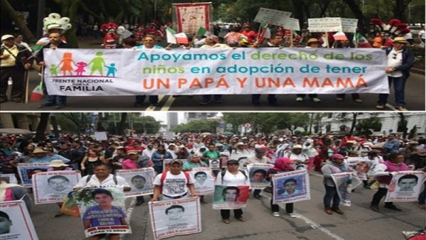 México polarizado: marcha da direita e mobilização pelos dois anos de Ayotznapa.