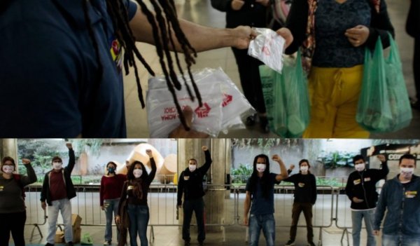 Metroviários-SP distribuem máscaras a usuários, denunciando descaso no combate à pandemia