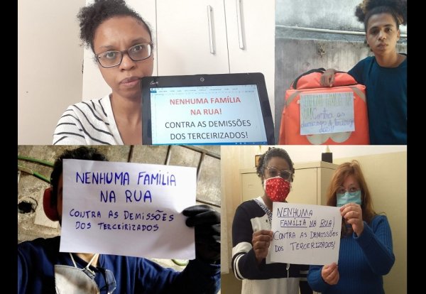 Reunião Nacional de trabalhadores precarizados faz campanha de fotos denunciando milhares de demissões de terceirizados das instituições de ensino